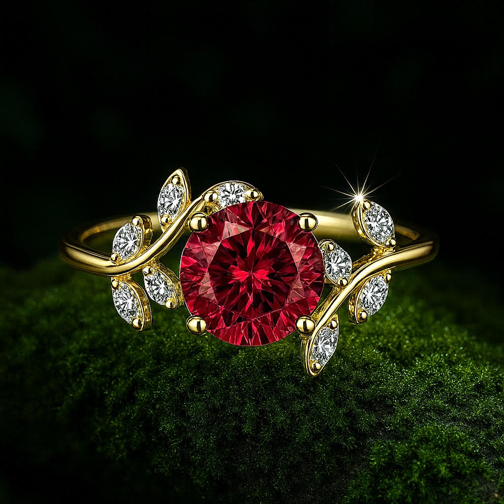 Zach's Custom Ruby Nature-Inspired Engagement Ring - 1/2 Payments